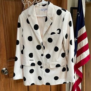 English Factory Cream Blazer with Black Dots